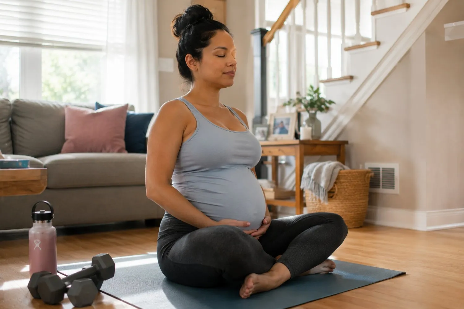 a pregnant or new parent in a quiet, supported moment at home a pregnant or new parent in a quiet, supported moment at home