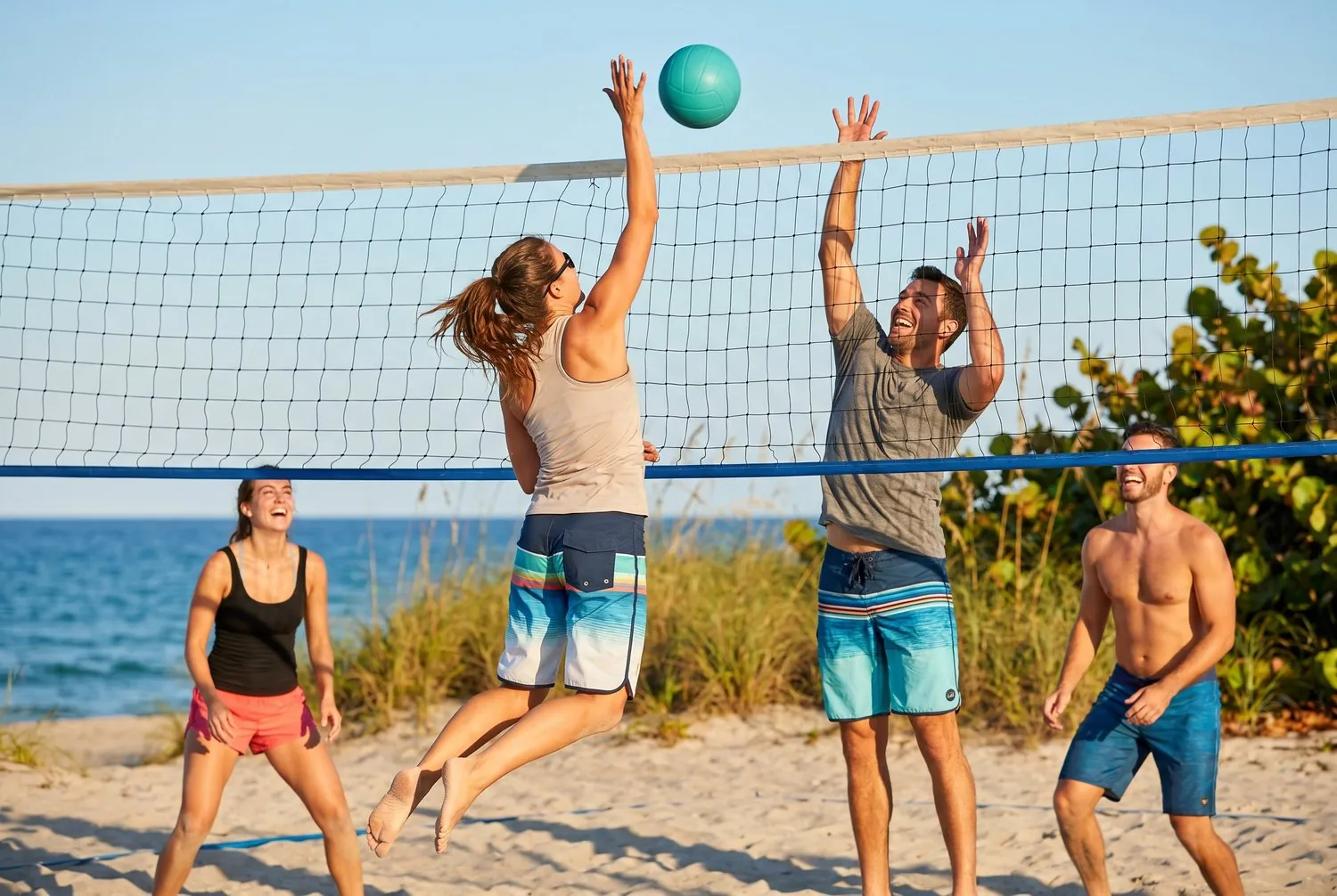 Beach volleyball on the sand in Boca Raton, Florida Beach volleyball on the sand in Boca Raton, Florida