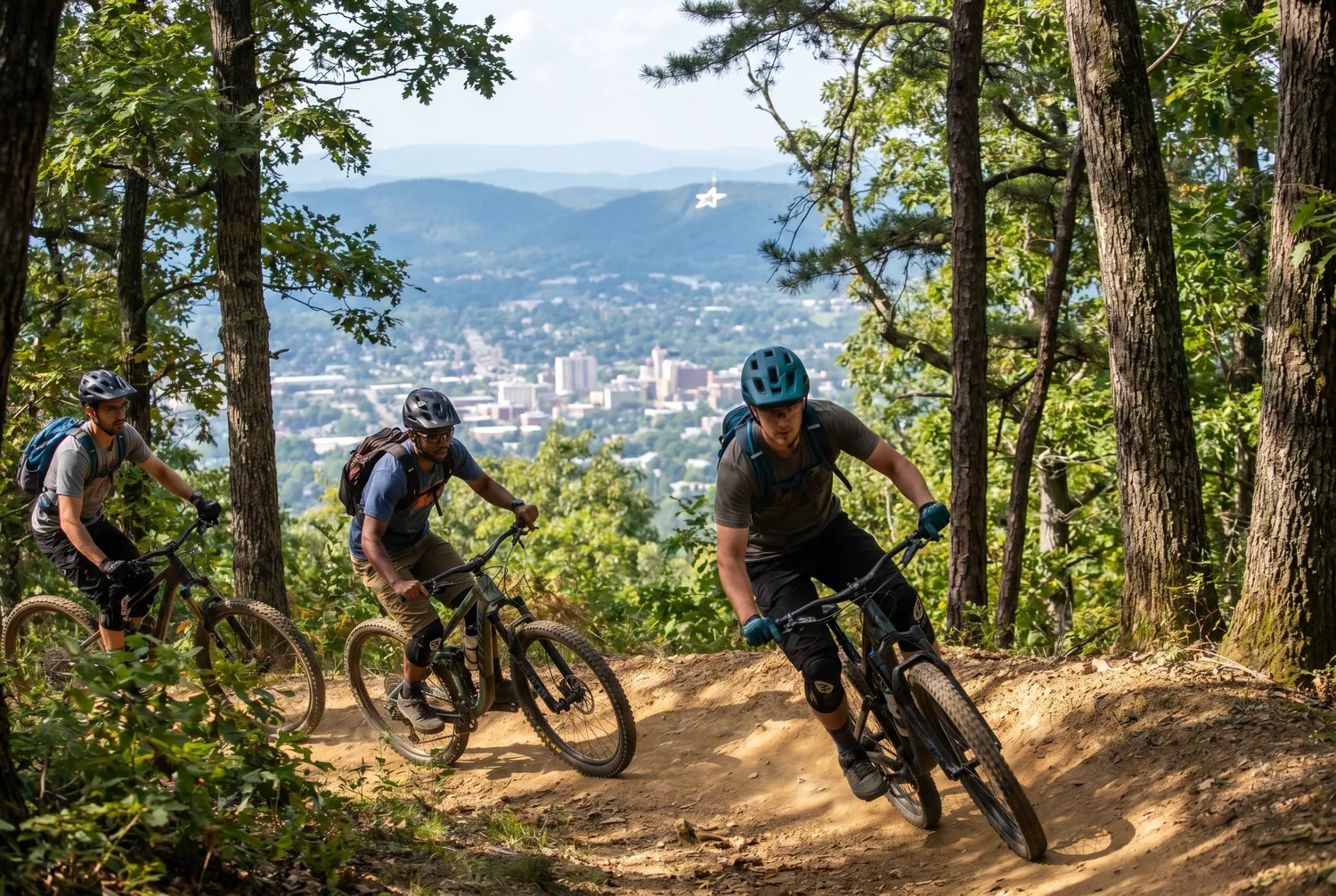 Mountain biking Mill Mountain above Roanoke Mountain biking Mill Mountain above Roanoke