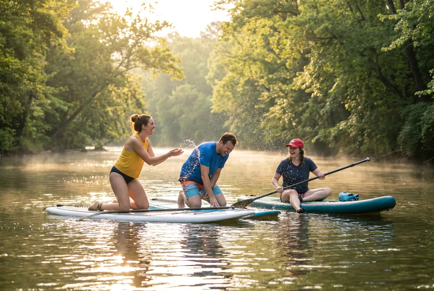 Paddleboarding the Chattahoochee near Sandy Springs at sunrise Paddleboarding the Chattahoochee near Sandy Springs at sunrise