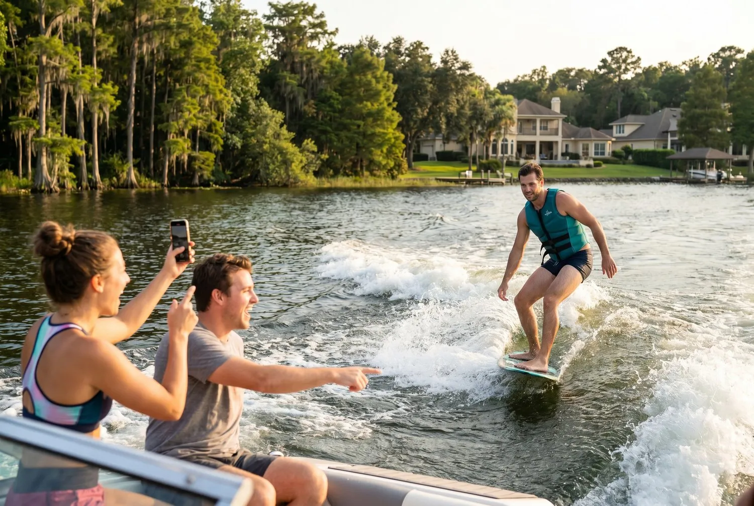 Wakeboarding on the Butler Chain of Lakes in Windermere, Florida Wakeboarding on the Butler Chain of Lakes in Windermere, Florida