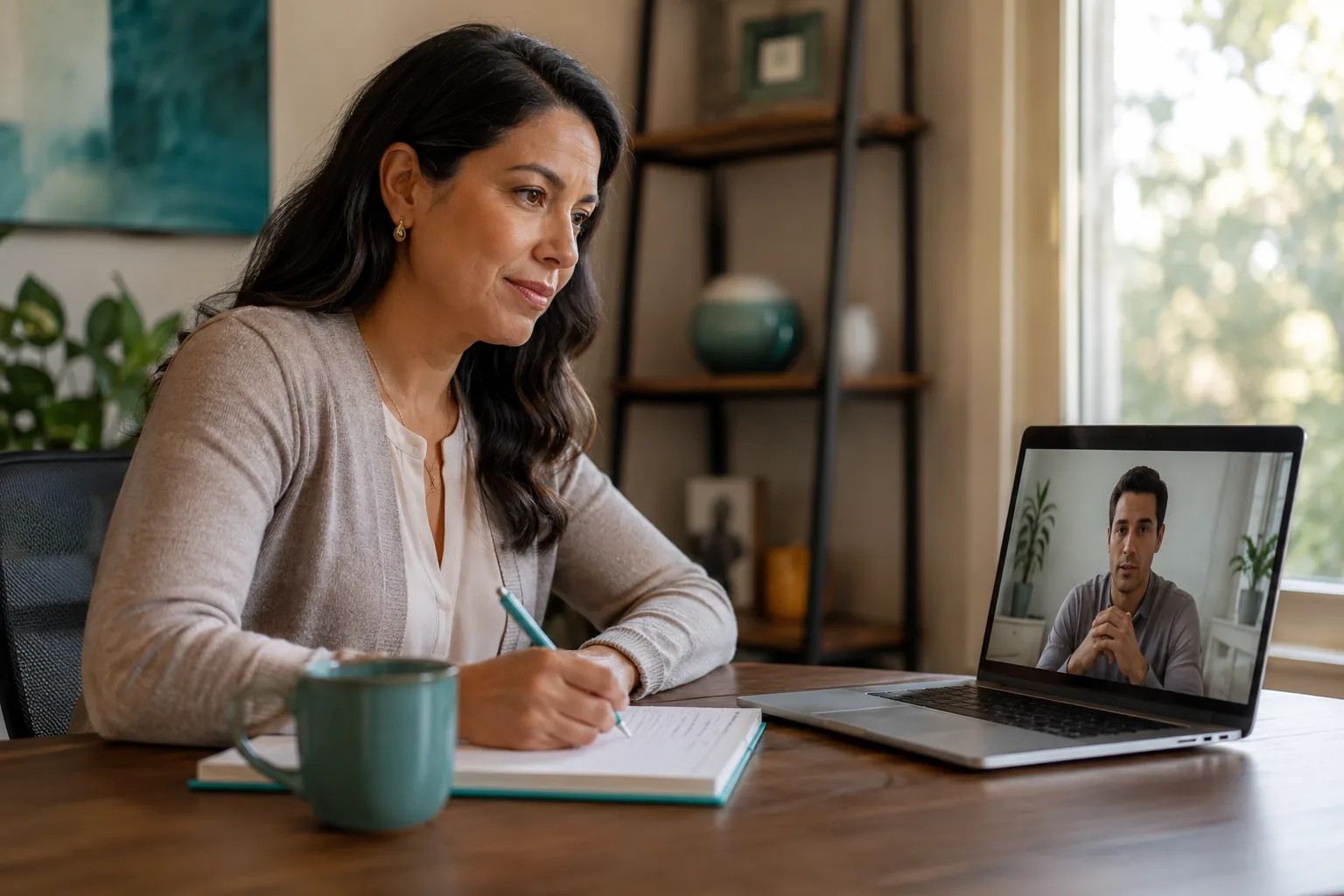 An adult at a kitchen counter reviewing a paper superbill next to a laptop An adult at a kitchen counter reviewing a paper superbill next to a laptop