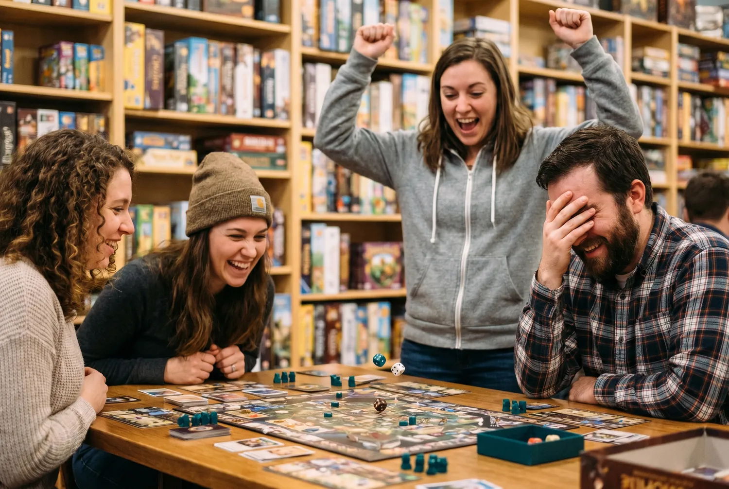 Strategy board game at a Fairfax board-game cafe