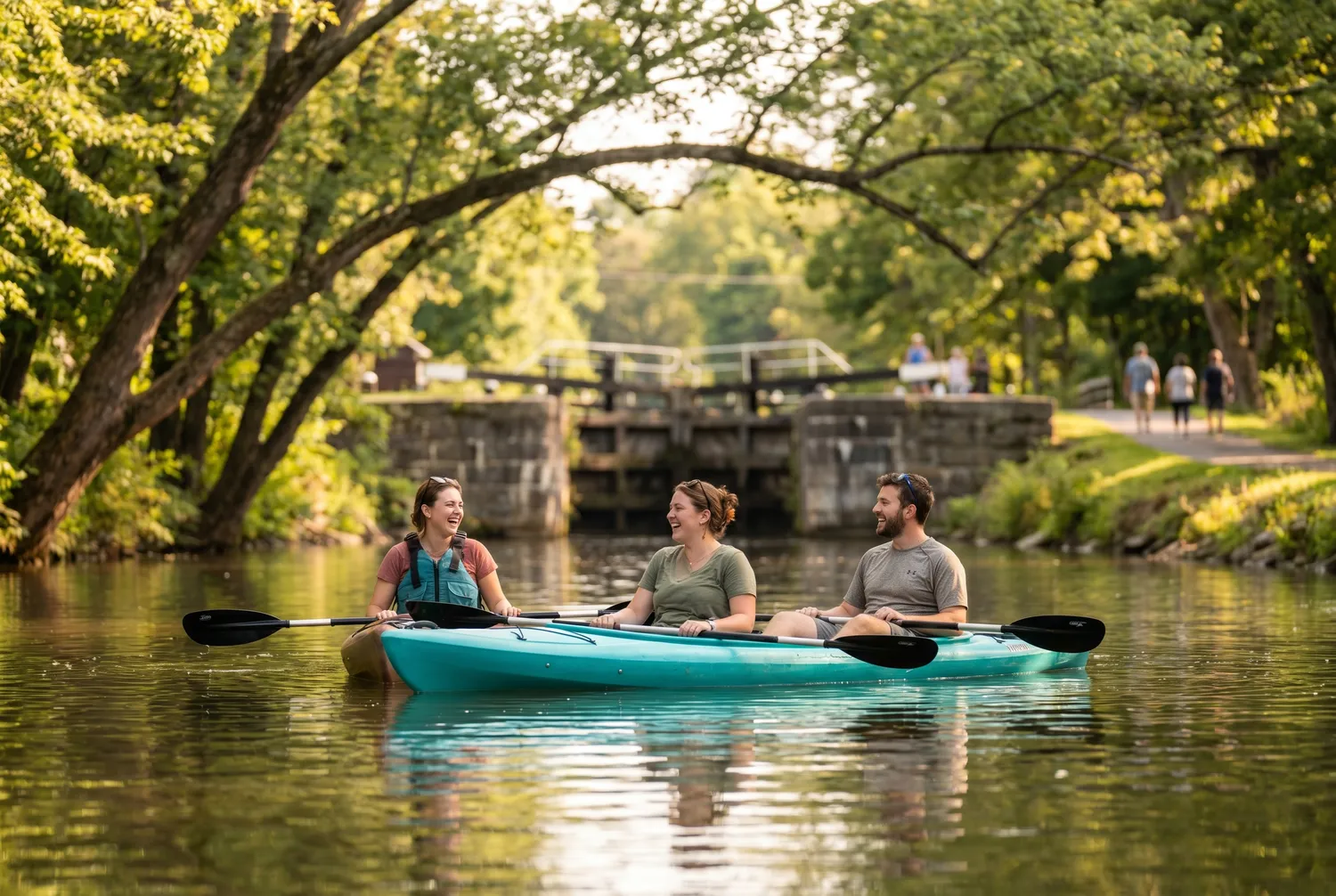 Kayaking the Erie Canal near Pittsford outside Rochester
